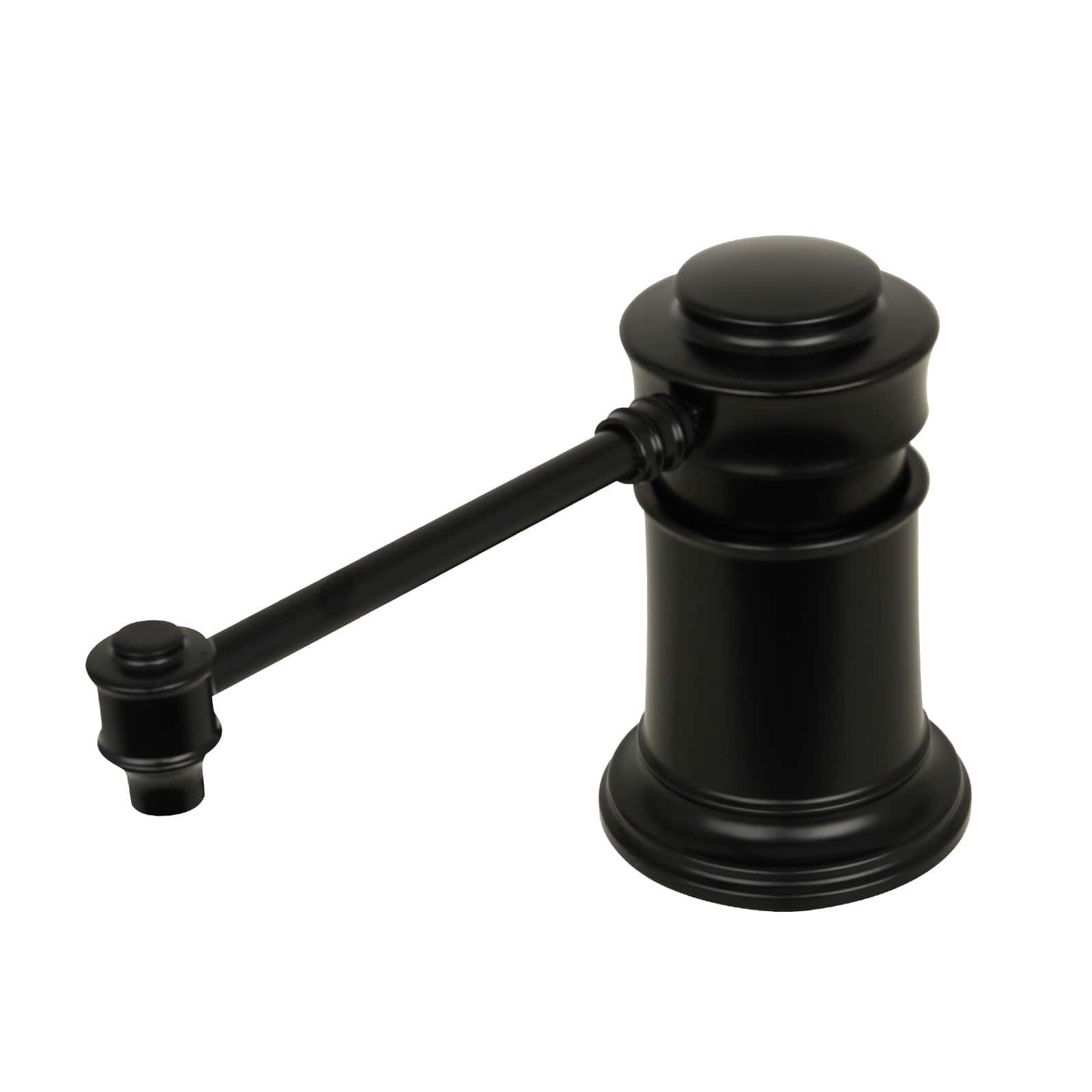 Front. Akicon - Akicon Brass Built-in Soap Dispenser for Kitchen Sink Top Refill with 17 oz. Bottle in Matte Black - Matte Black.