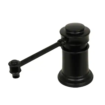 Front. Akicon - Akicon Brass Built-in Soap Dispenser for Kitchen Sink Top Refill with 17 oz. Bottle in Matte Black - Matte Black.