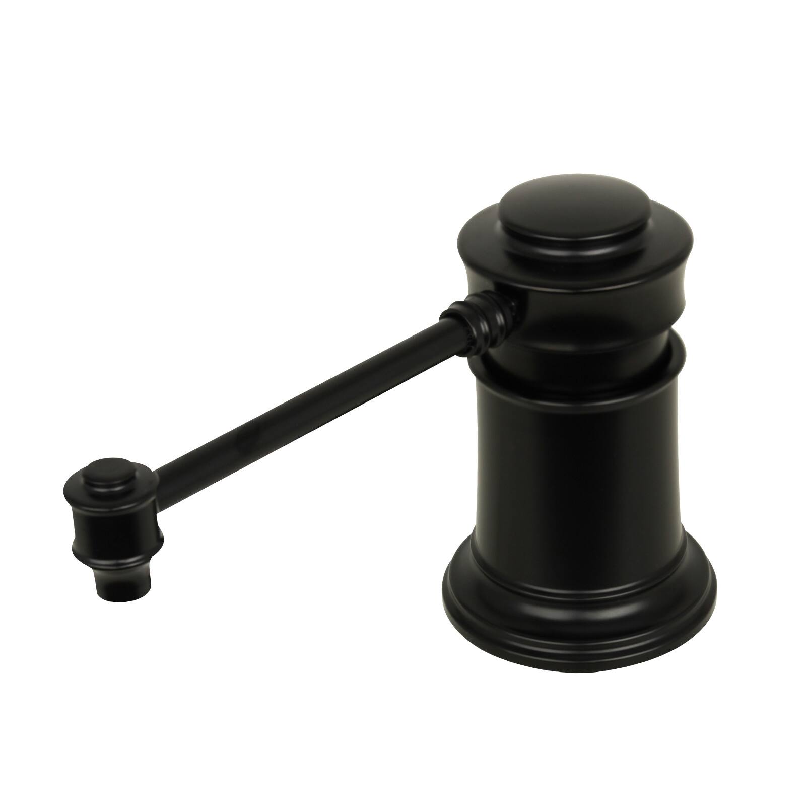 Front. Akicon - Akicon Brass Built-in Soap Dispenser for Kitchen Sink Top Refill with 17 oz. Bottle in Matte Black - Matte Black.