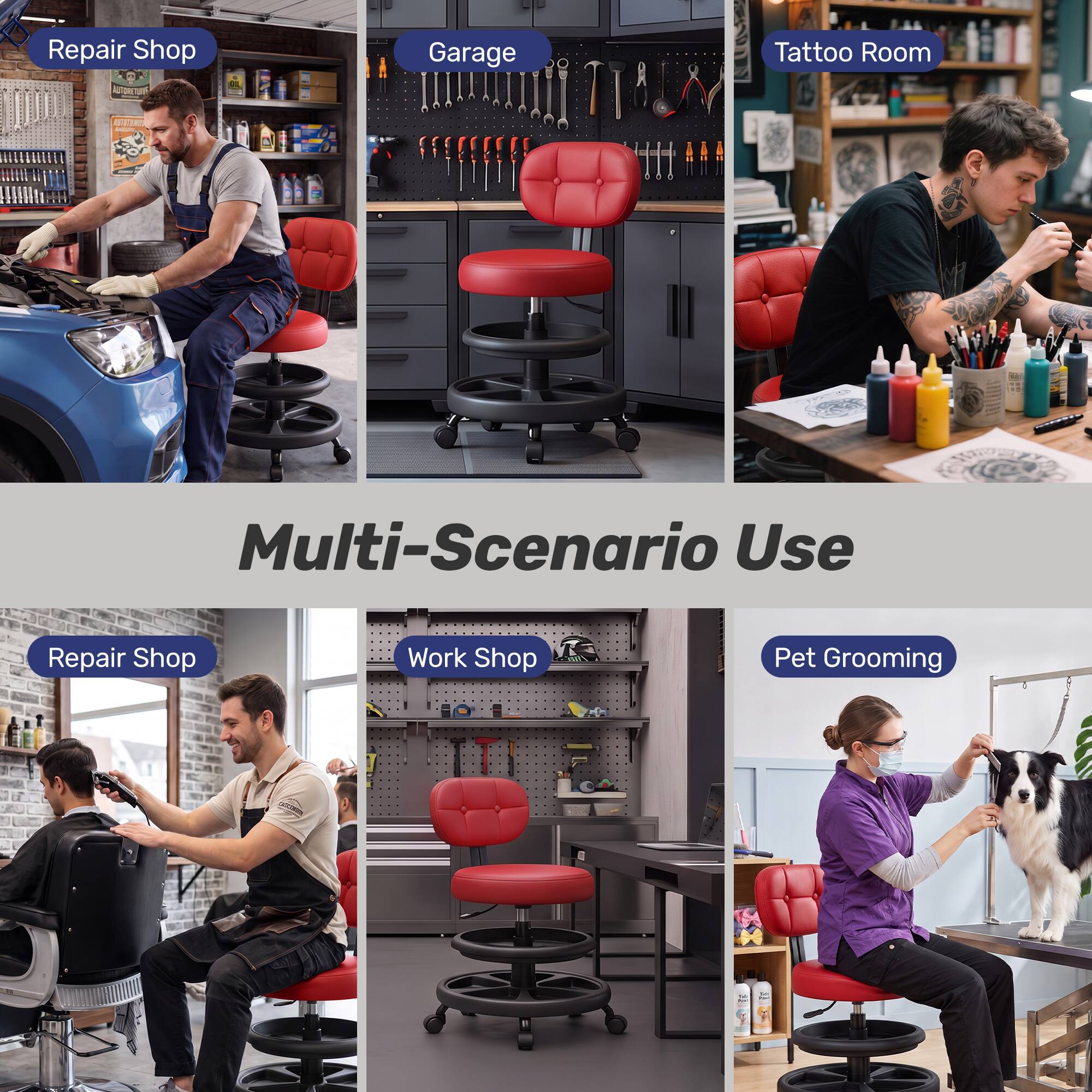 Repair Shop  
Garage  
Tattoo Room  
Multi-Scenario Use  
Repair Shop  
Work Shop  
Pet Grooming