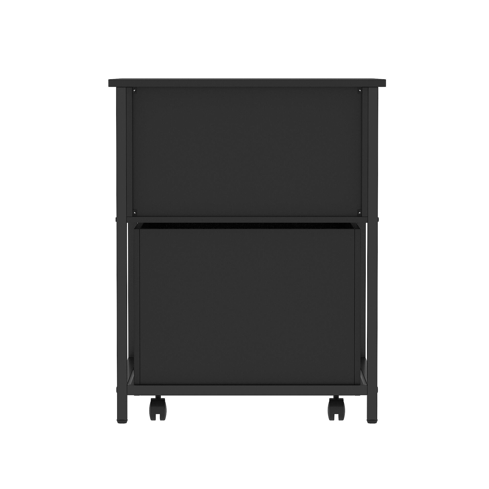 Back. Famapy - Multi - Functional Small Refrigerator Base Cabinet Versatile Storage for Kitchen Bathroom - Black.