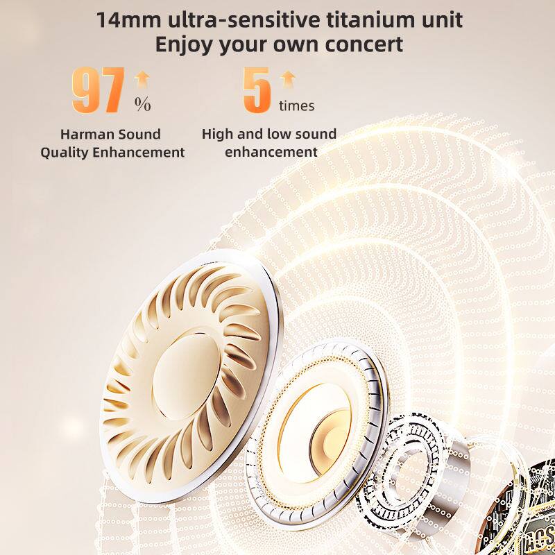 14mm ultra-sensitive titanium unit  
Enjoy your own concert  

97%  
Harman Sound Quality Enhancement  

5 times  
High and low sound enhancement