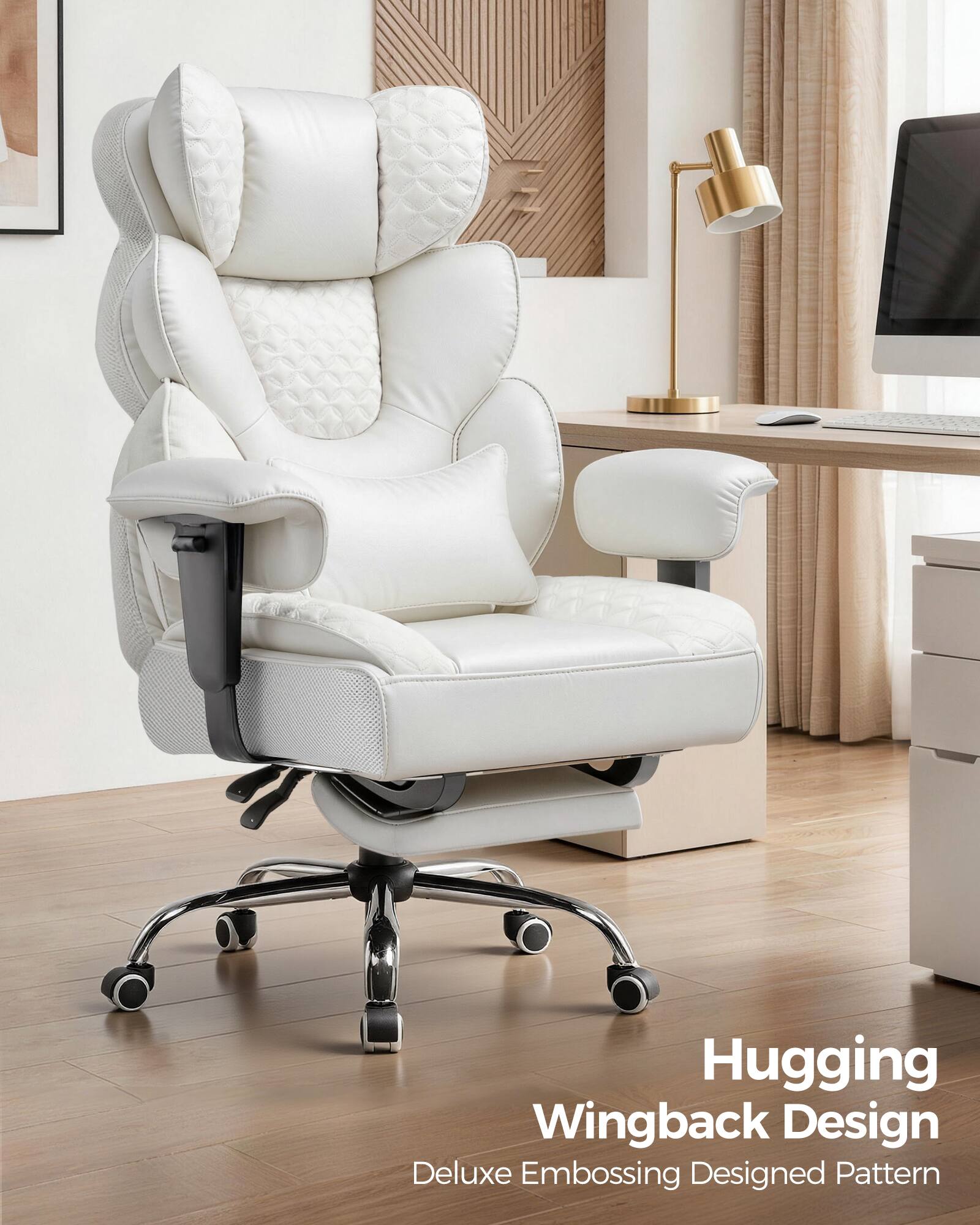 Hugging Wingback Design  
Deluxe Embossing Designed Pattern