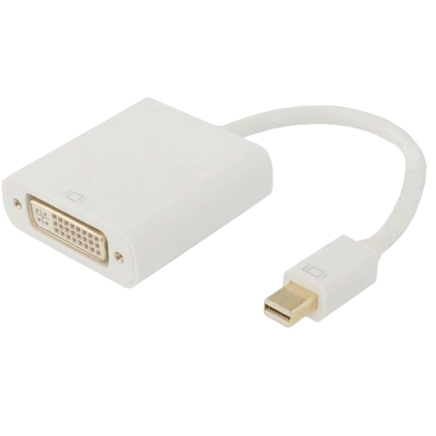 Sanoxy - Mini DisplayPort Male to DVI Female Adapter, 1080p HD Video Converter for Laptops - White