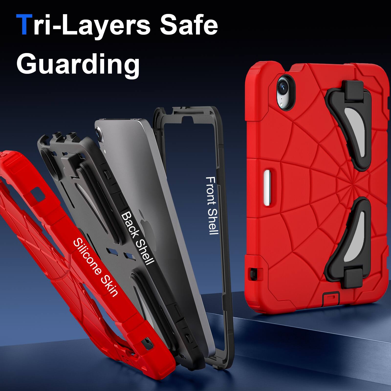 Tri-Layers Safe Guarding

Back Silicone Shell Skin
Front Shell