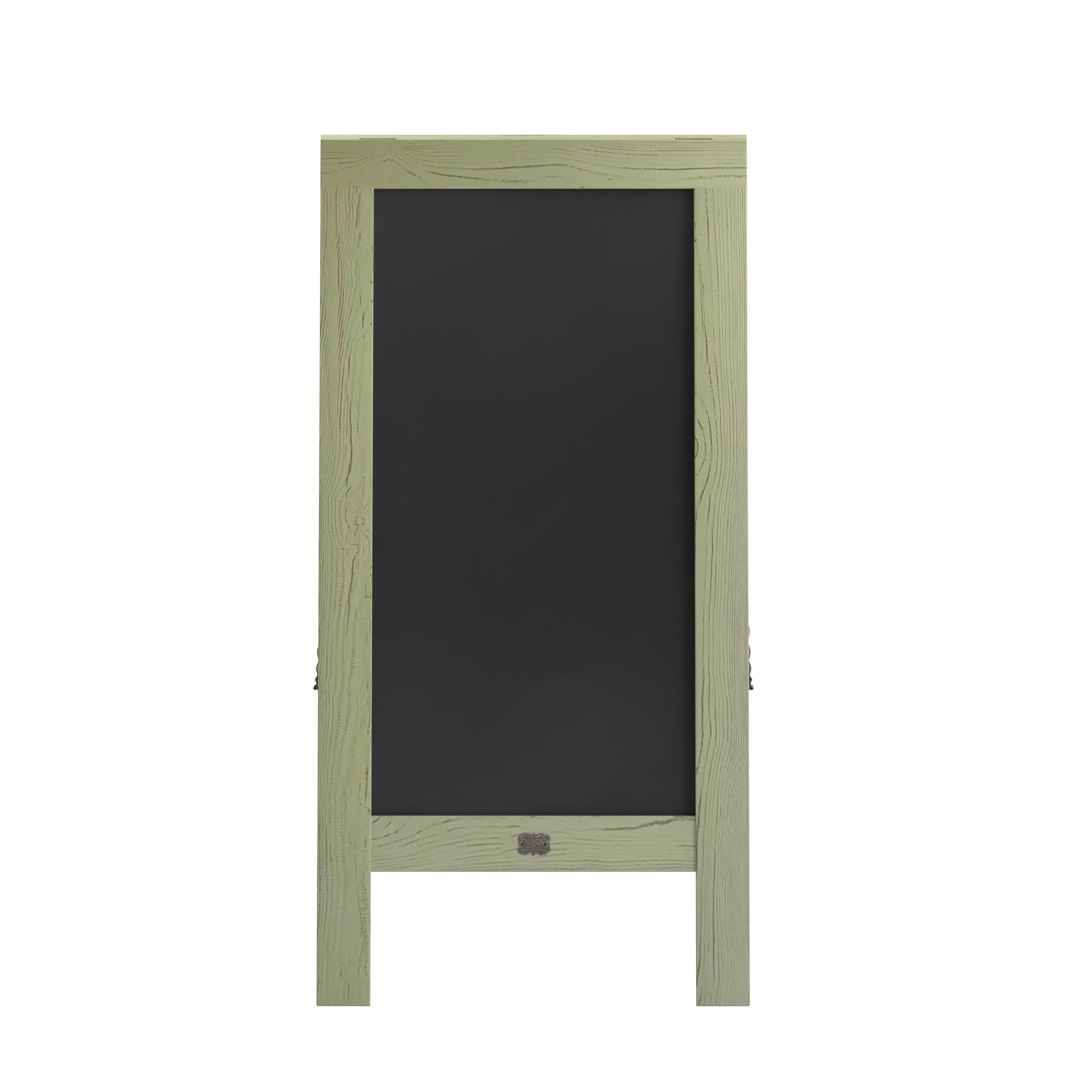 Alt View 7. Emma + Oliver - Rustic Double-Sided A-Frame Wooden Chalkboard with Magnetic Surface - Rustic Green.
