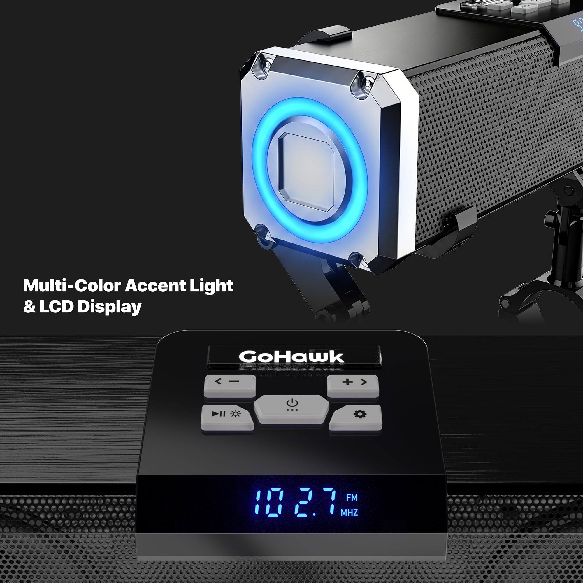 Multi-Color Accent Light & LCD Display

GoHawk

FM 102.7 MHZ