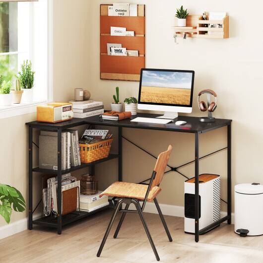 Homemark 47 Inch Reversible L Shaped Corner Computer Desk with ...