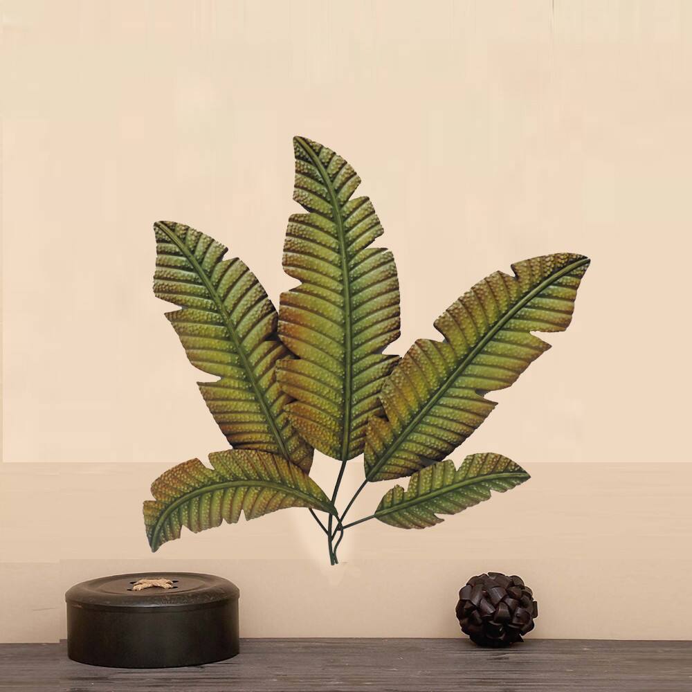 Alt View 5. Manhattan Lane - 35 Inch Tropical Metal Palm Leaf Wall Mount Accent Décor - Yellow, Green, Black.