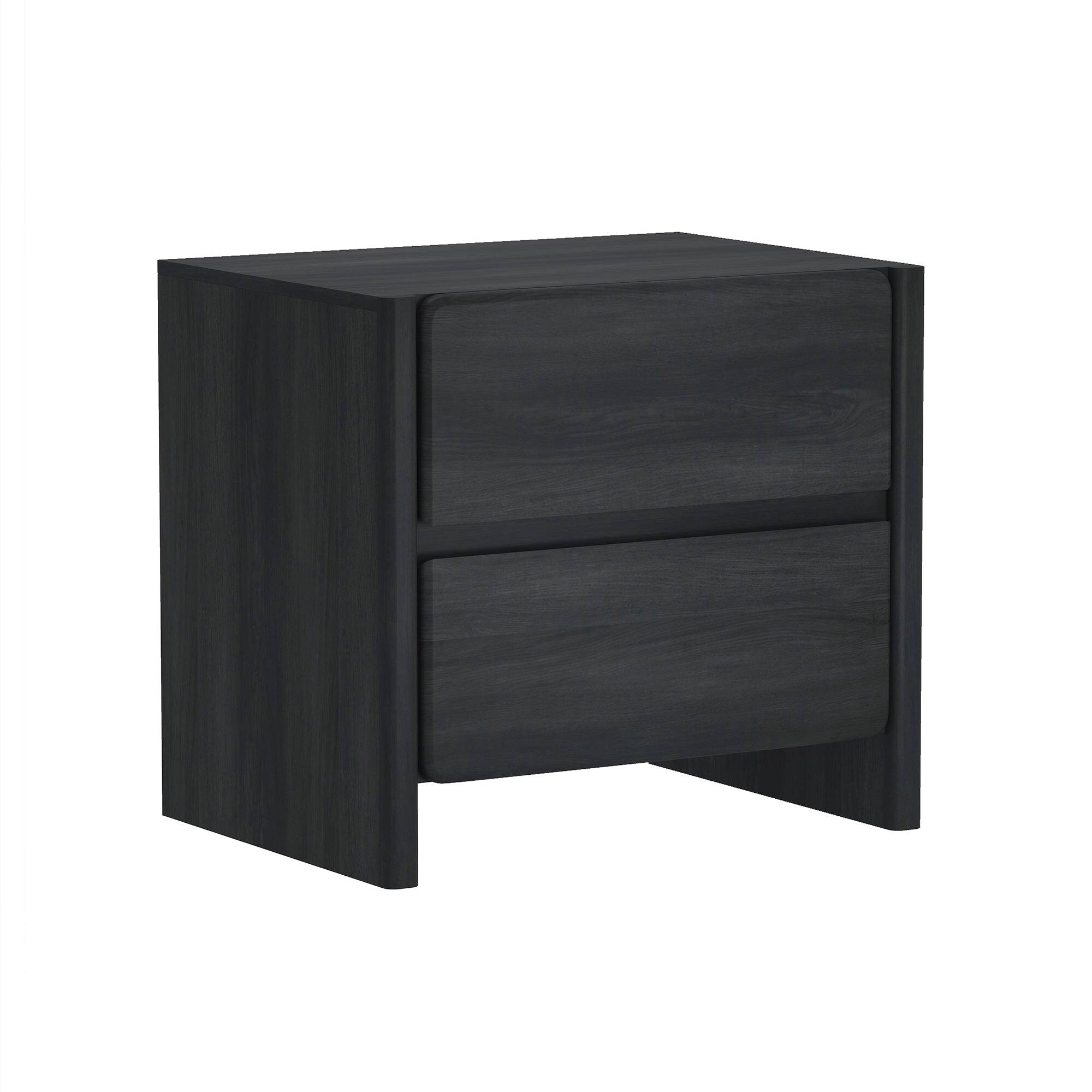 Alt View 2. Manhattan Comfort - Linda Modern 24" Nightstand - Charcoal Gray.
