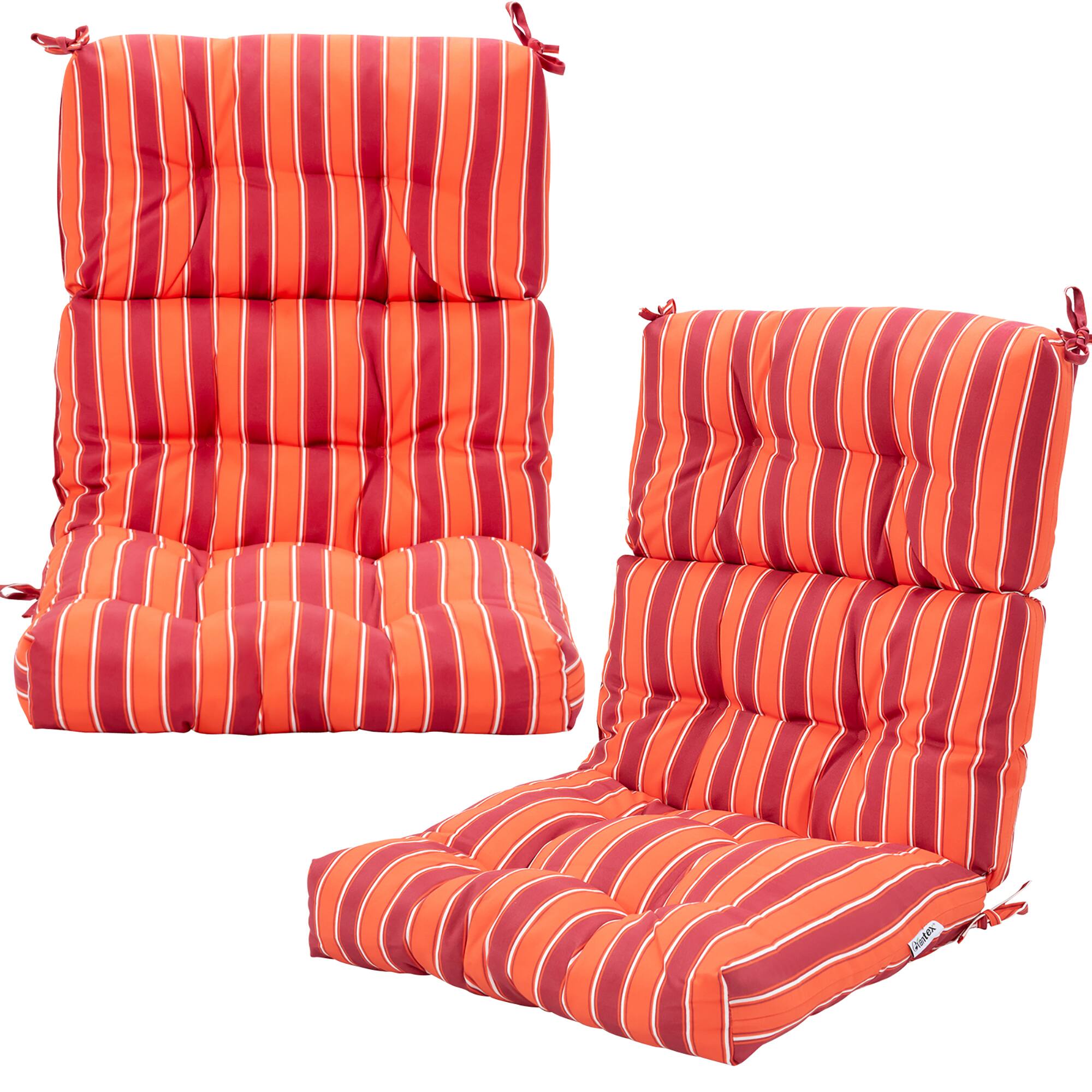 Alt View 9. Costway - Costway 22"x44" High Back Chair Cushion Patio Seating Pad - Red&Orange.