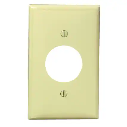 Front. Leviton - Leviton Ivory 1 gang Nylon Outlet Wall Plate 1 pk - Ivory.