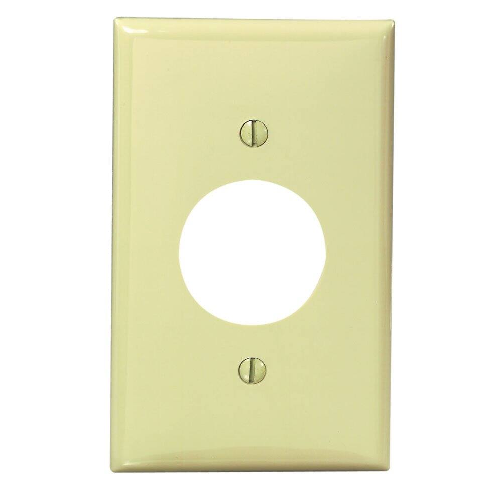Front. Leviton - Leviton Ivory 1 gang Nylon Outlet Wall Plate 1 pk - Ivory.