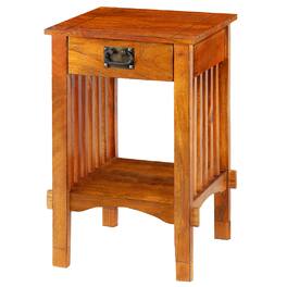 Manhattan Lane - Spacious Mango Wood Telephone Stand with Slatted Side Panels - Brown