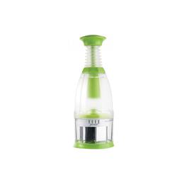 Elle Decor - Manual Food Chopper, Vegetable Fruit Cheese and Nut Chopper with Anti-Skid Base, BPA Free and Dishwasher Safe - Green/Clear