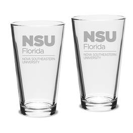Jardine - Nova Southeastern Sharks 16oz. 2-Piece Classic Pub Glass Set - Multicolor