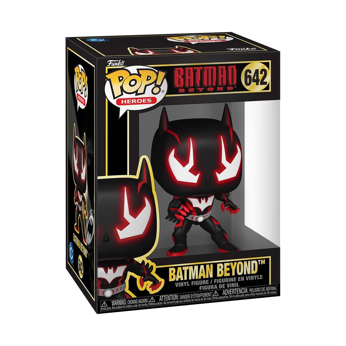 POP! Funko & POP! BATMAN 642 BEYOND HEROES

BATMAN BEYOND EN VINYLE FIGURE / FIGURINE VINYL FIGURA DE VINIL PELIGRO DE ASFIXIA, D'ETOUFFEMENT, A ADVERTENCIA: to 5 adecuado para mios menores A 3 ness A ATTENTION: DANGER moins de 36 nos, Partes, pequenias. HAZARD, aux enfants de WARNING: CHOKING norths. Pettes pces. le convient per fr chicken under 5 Small arts Not