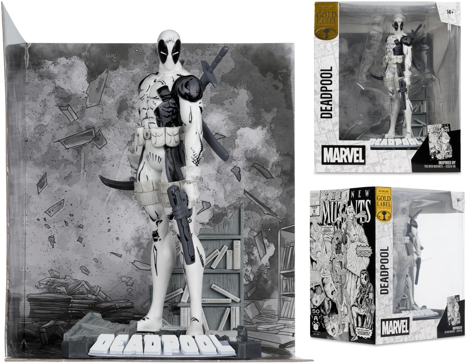 McFarlane Toys - McFarlane Toys: Gold Label - The New Mutants #98 - Marvel Collection - 1:10 Deadpool (LINE ART) - COLLECTIBLES - Multicolor