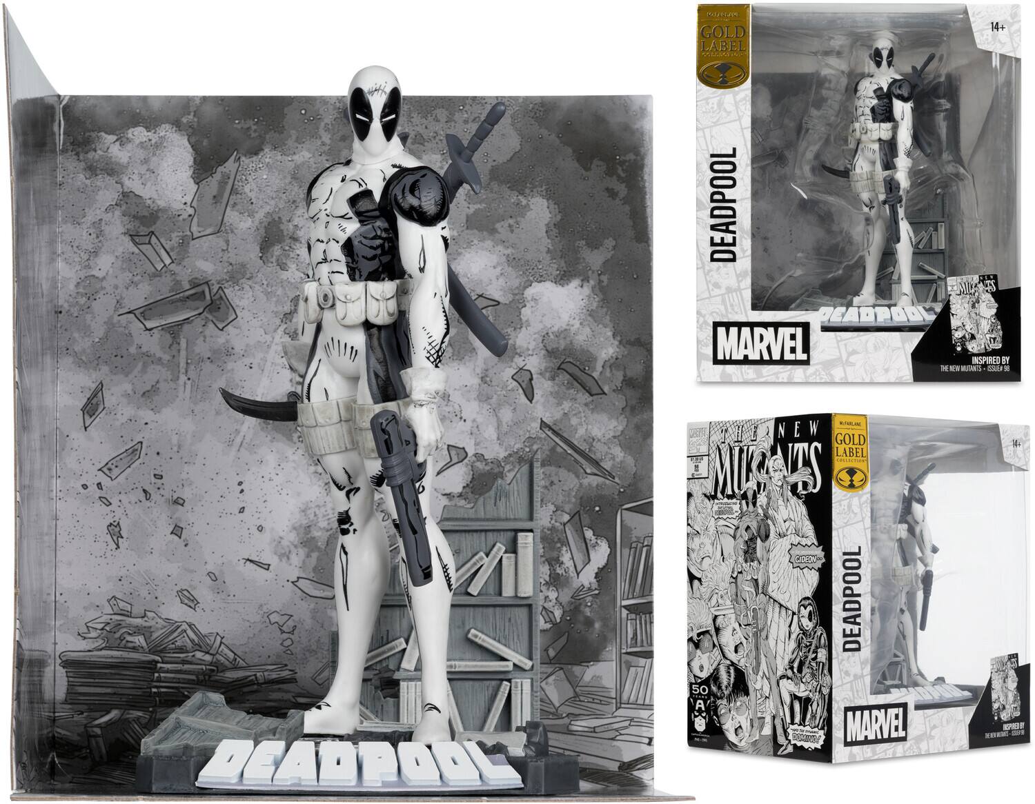 McFarlane Toys - McFarlane Toys: Gold Label - The New Mutants #98 - Marvel Collection - 1:10 Deadpool (LINE ART) - COLLECTIBLES - Multicolor
