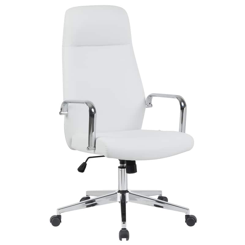 LeisureMod - Flux Series Office Chair, Executive Modern Ergonomic Swivel Desk Computer Chair with Wheels - White