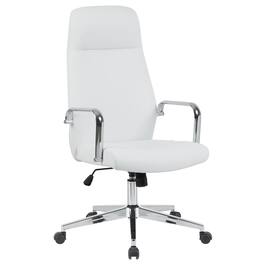 LeisureMod - Flux Series Office Chair, Executive Modern Ergonomic Swivel Desk Computer Chair with Wheels - White