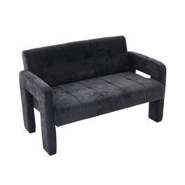 Boyel Living - Nordic Modern Double Armchair Compact Upholstered Two Seater Sofa with Dual Armrests for Living Room and Bedroom Black - Black