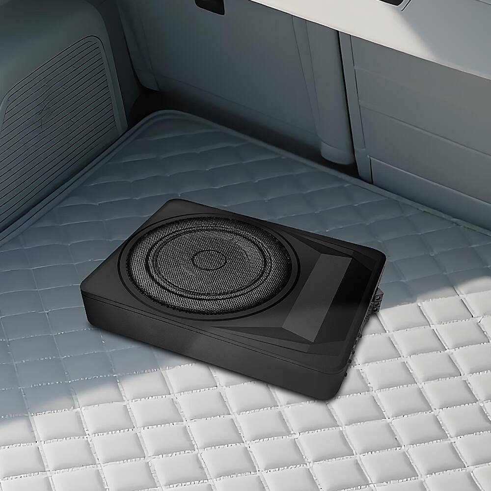 Alt View 4. Junsun - All-in-One 10" 1200W Slim Under Seat Subwoofer with Built-in Amplifier (300W RMS) Adjustable Low Pass/Gain/Bass Boost - Black.