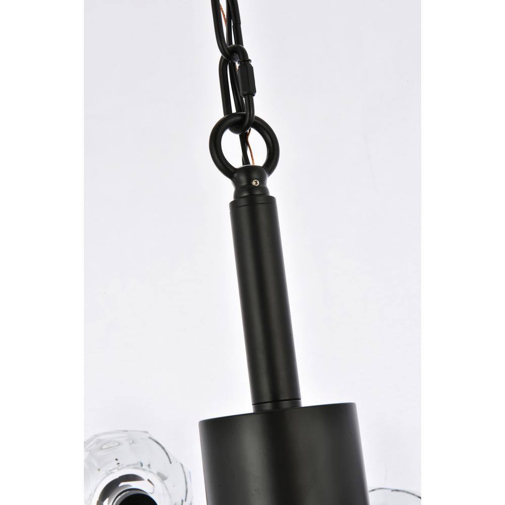 Alt View 2. Elegant Lighting - Graham 8 Light Pendant in Black - Black And Clear.