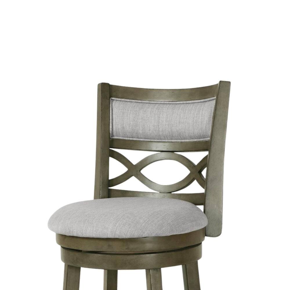 Left. FurniFact - 24-Inch Solid Wood Counter Stool 360 Swivel Fabric Seat Ant Gray - Gray.