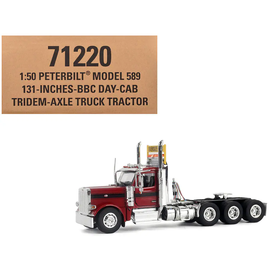 Door Master Back Box Peterbilt 589 Truck Tractor with Day Cab Legendary Red