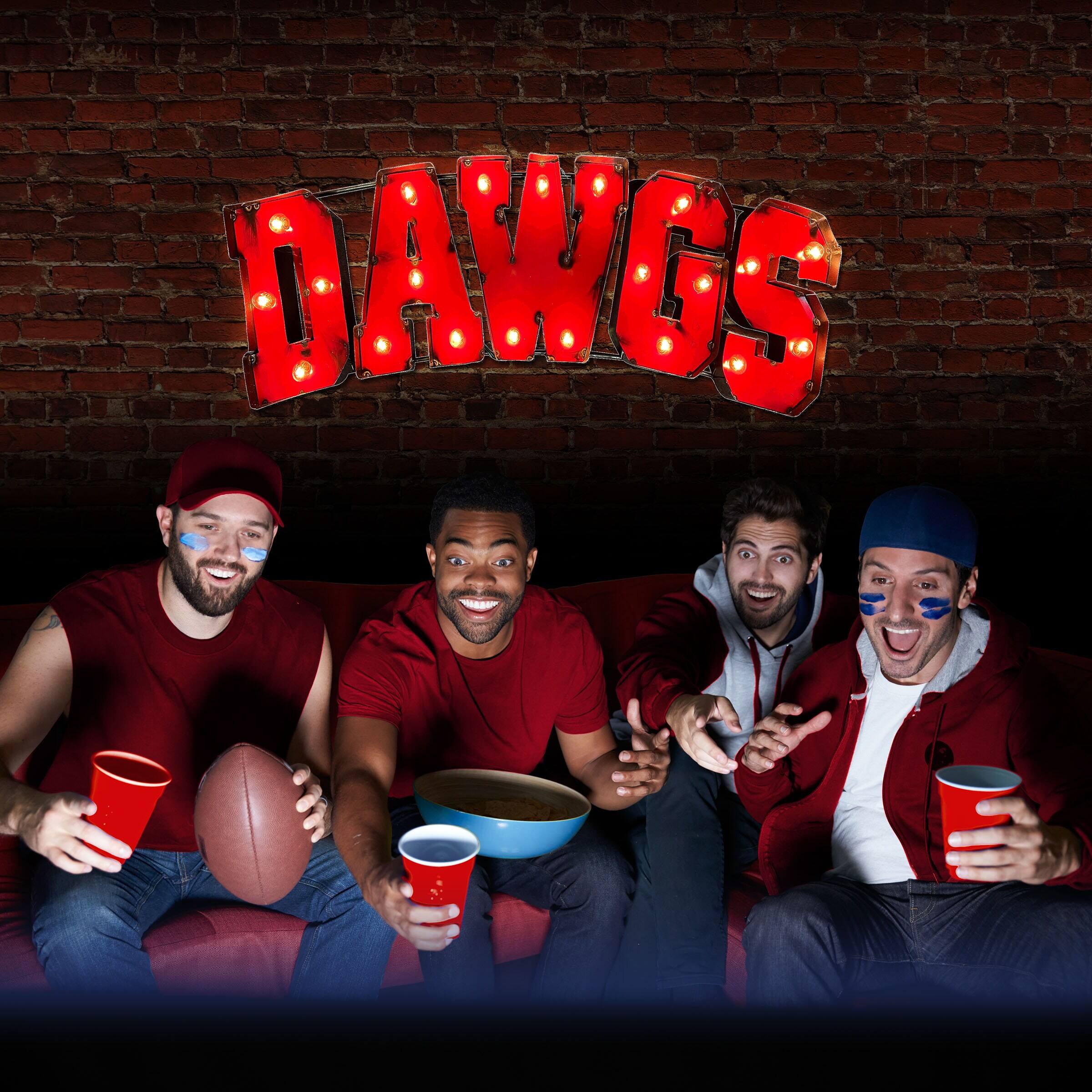 Alt View 2. Imperial - Georgia Bulldogs Logo Lighted Recycled Metal Sign - Multicolor.