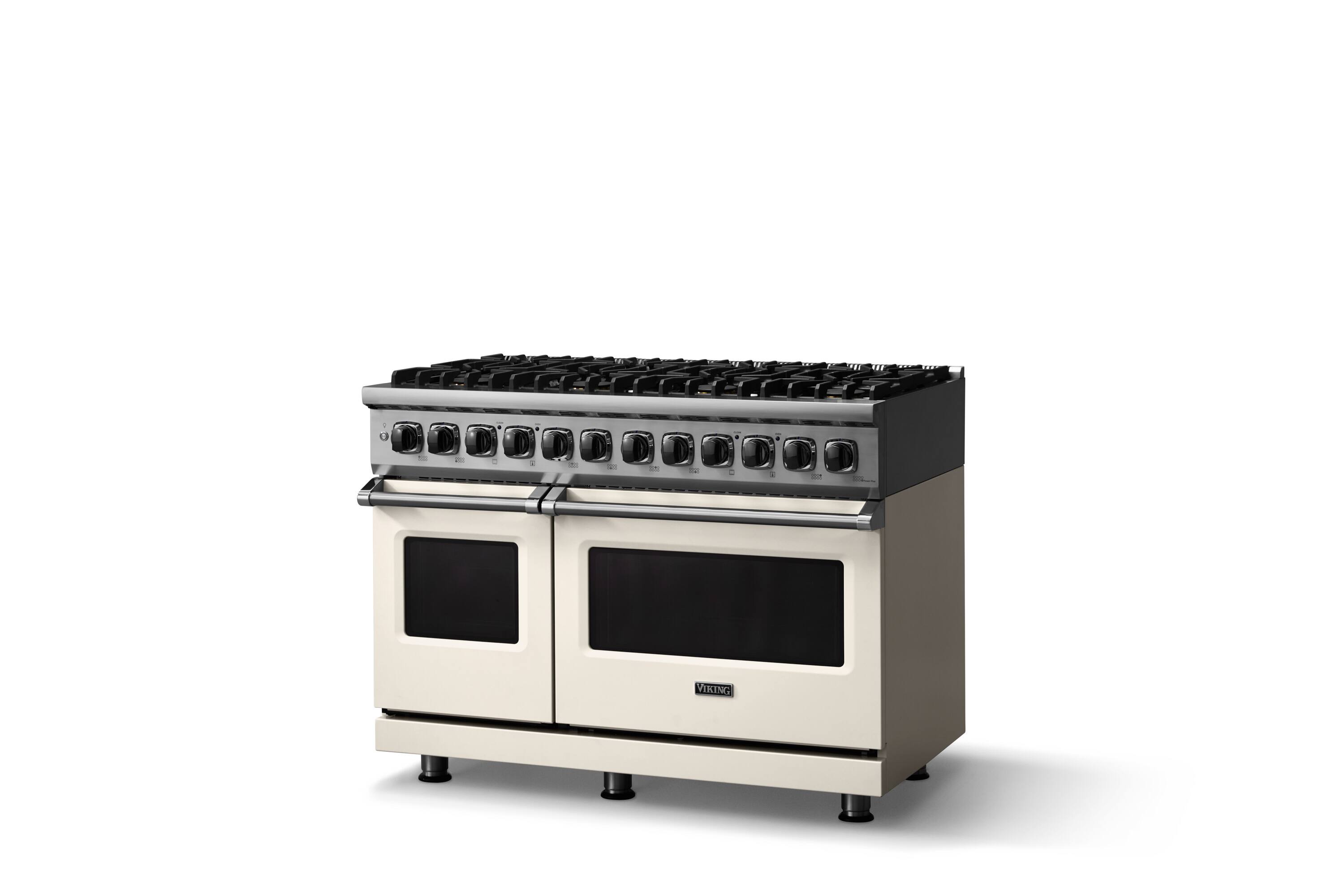 Angle. Viking - 5-Series Gas Open Burner Range - Pure White.