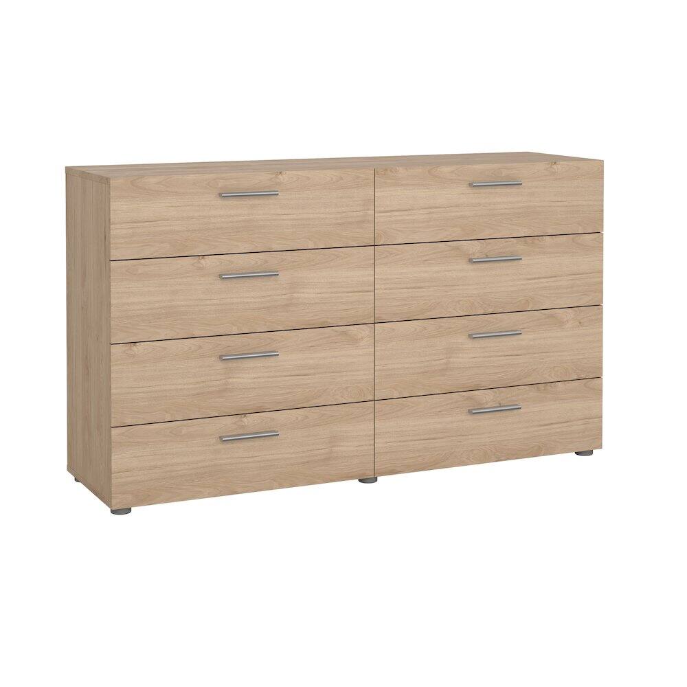 Left. Tvilum - Pepe 8 Drawer Double Dresser, Jackson Hickory - Brown.
