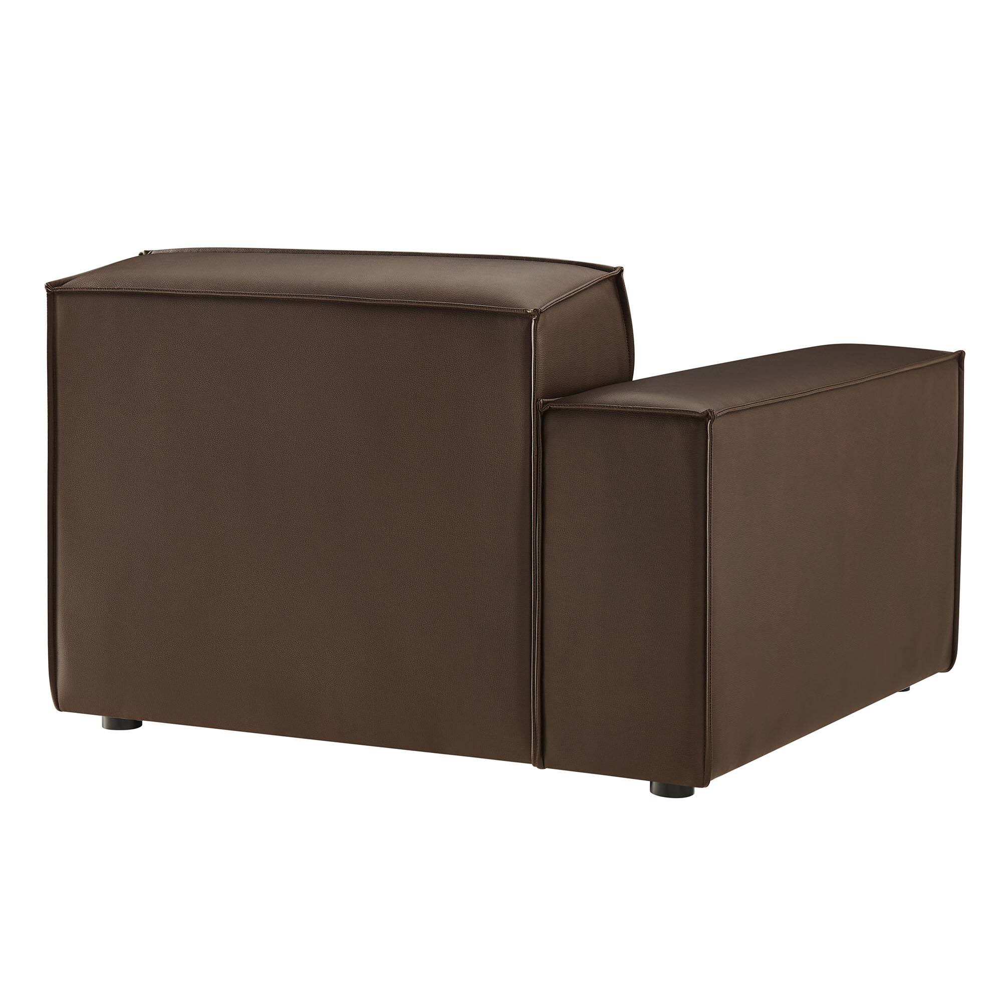Alt View 4. Modway - Restore Vegan Leather Left-Facing Modular Lounge Chair by Modway - Espresso.