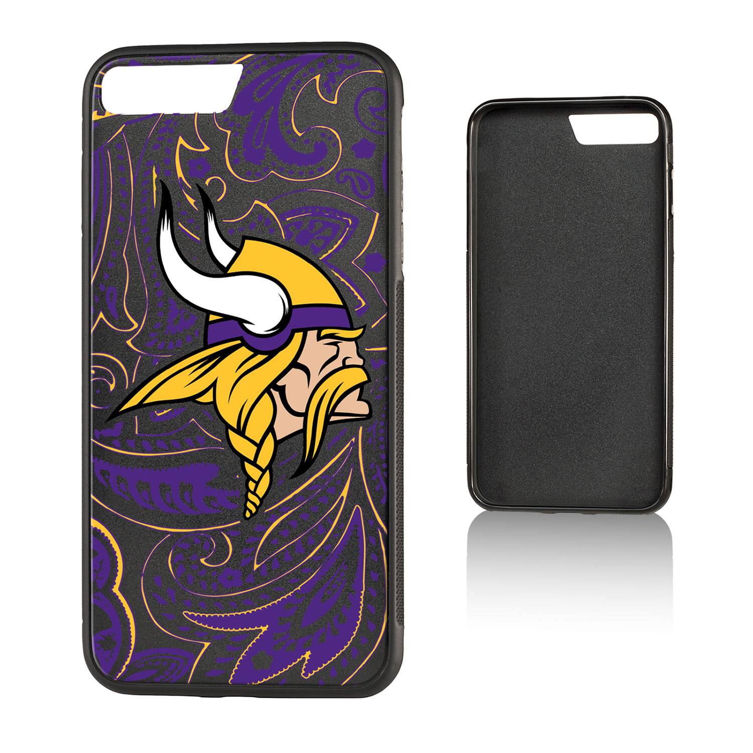 Alt View 3. Keyscaper - Minnesota Vikings iPhone Paisley Design Bump Case - 16 Pro Max - Multicolor.