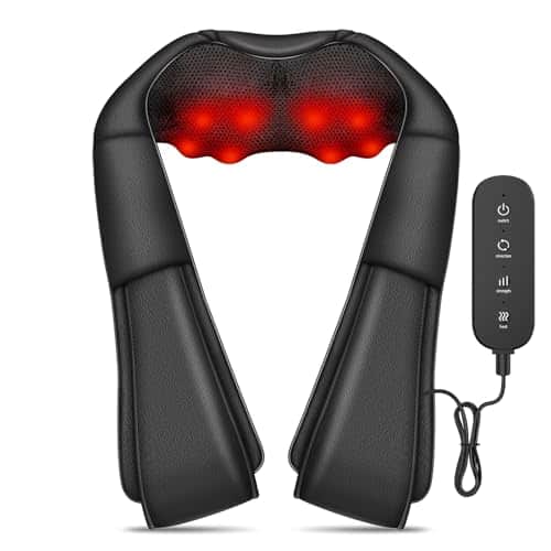 The Best Inks - Neck With Heat Shiatsu For Shoulder Foot And Leg Deep Tissue 3d Kneading Massage Relax At Home Offie Massagers Women Men - Black 1