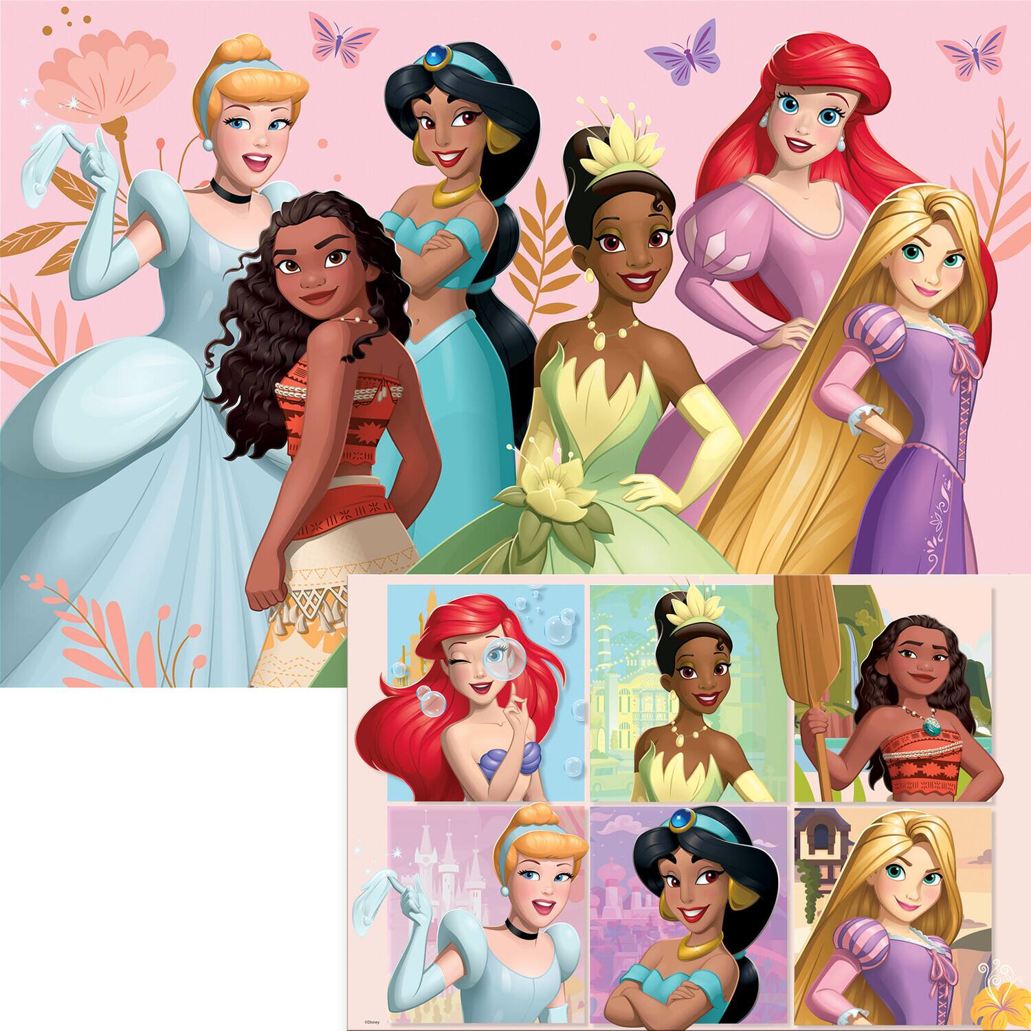 Alt View 1. PopMarket - Disney Princess 6 Princesses 200pc 18x12 in 3D/2D Double-Sided Puzzle   - COLLECTIBLES - Multicolor.