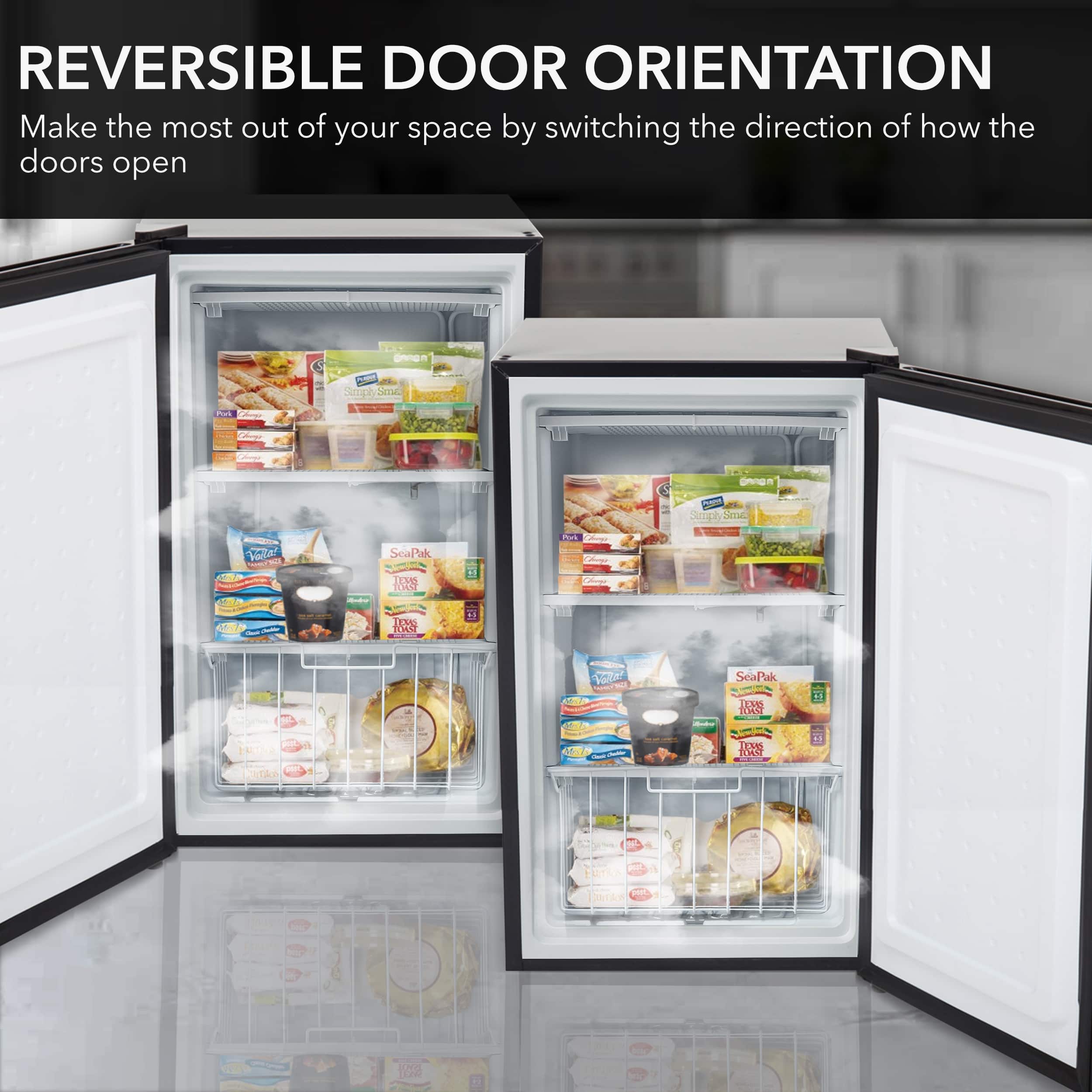 Left. Whynter - 3.0 cu. ft. Energy Star Upright Freezer with Lock - Black.