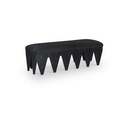 Meridian Furniture - Altair Velour Fur Fabric Bench - Black
