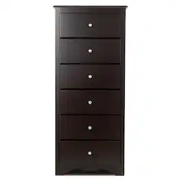 Boyel Living - 6 Drawers Chest Dresser Clothes Storage Bedroom Furniture Cabinet - Black