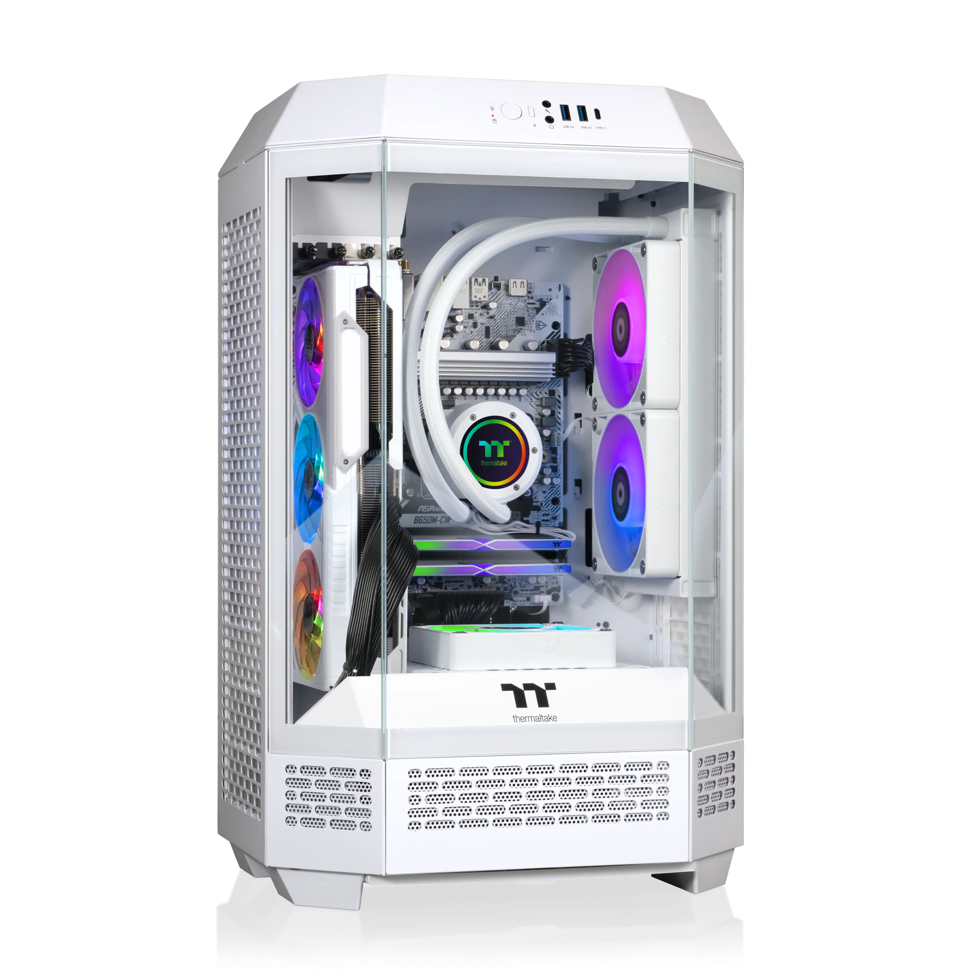Thermaltake - LCGS Reactor 7897XS Gaming Desktop AMD Ryzen 7 7800X3D, 32GB Memory, Radeon RX 9070 XT, 2TB SSD NVMe M.2 - Snow