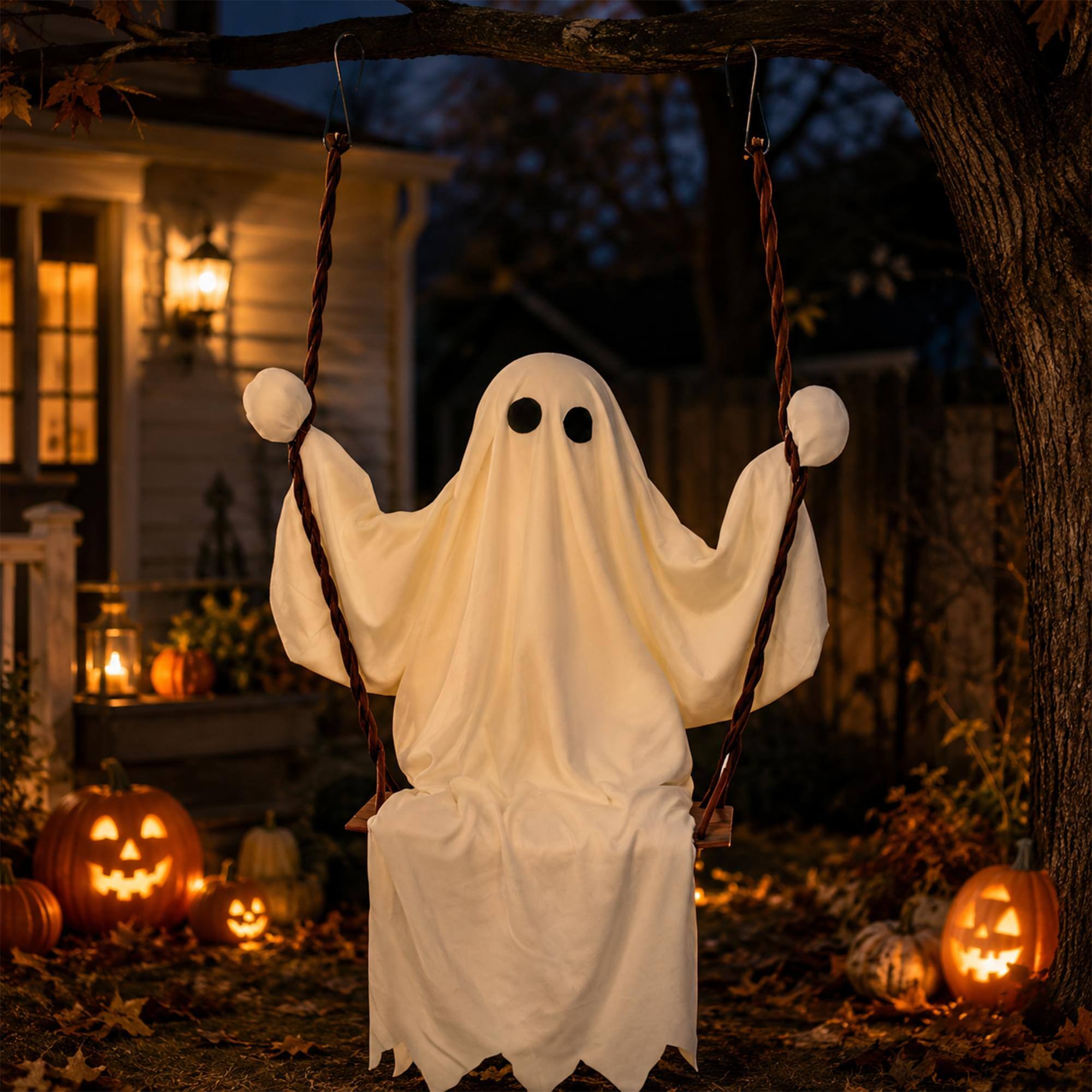 Alt View 10. Funworld - 48 Inch Ghost on a Swing - White.