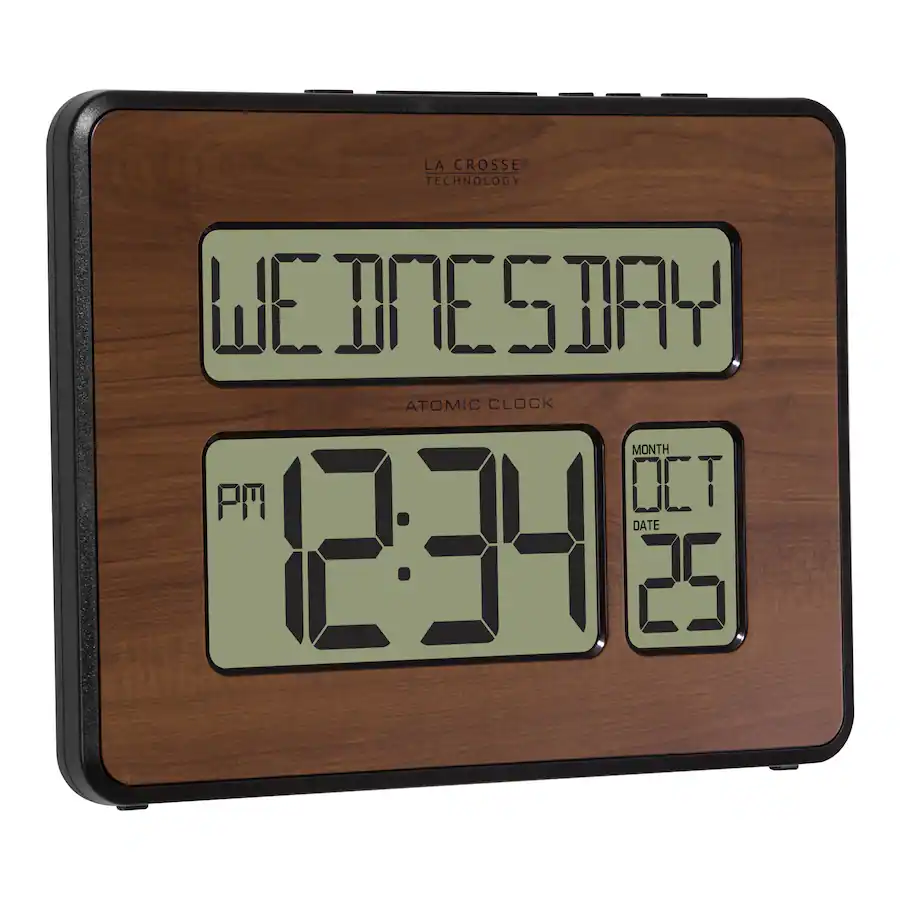 Clock Wed La Crosse Technology Atomic Full Calendar Digital Clock with Extra ...