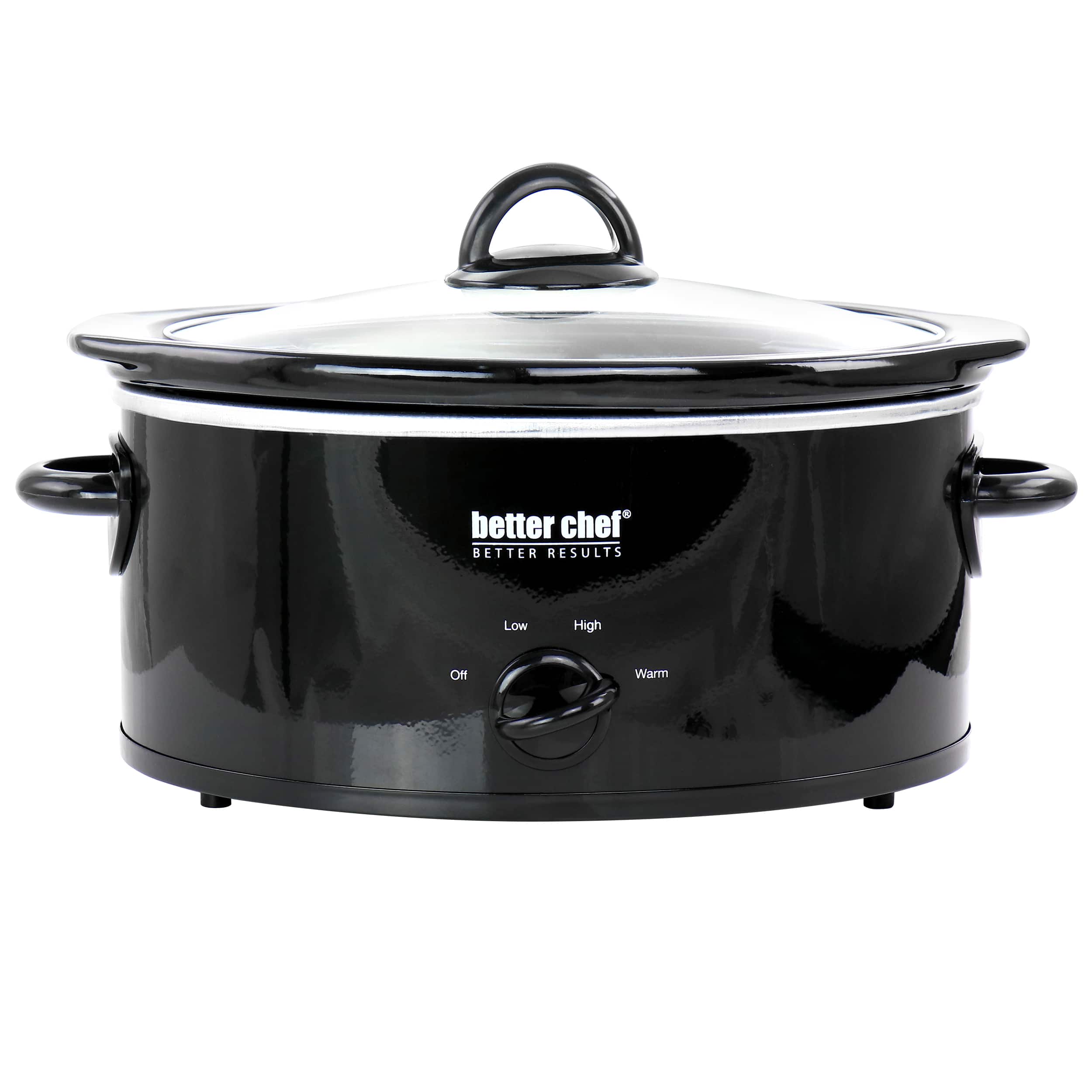 Better Chef - 3 Quart Oval Slow Cooker with Removable Stoneware Crock - Black