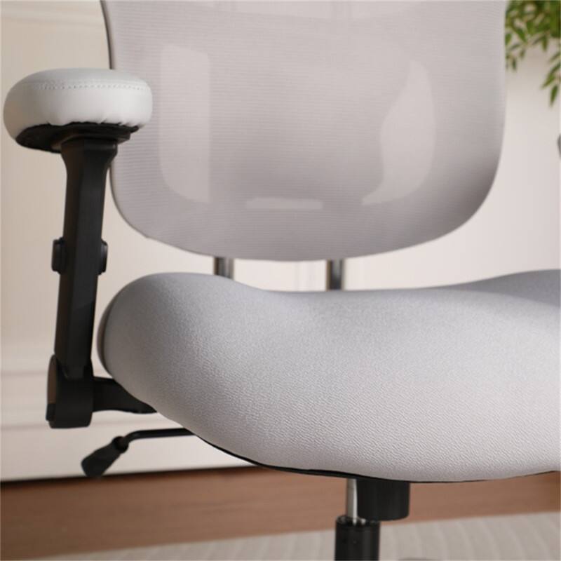 Alt View 2. HTUTWOO - 500LBS Big and Tall Office Chair, Mesh Breathable,Adjustable Backrest & Headrest,Adaptive Lumbar Support,2D Flip-Up Arms - Grey.
