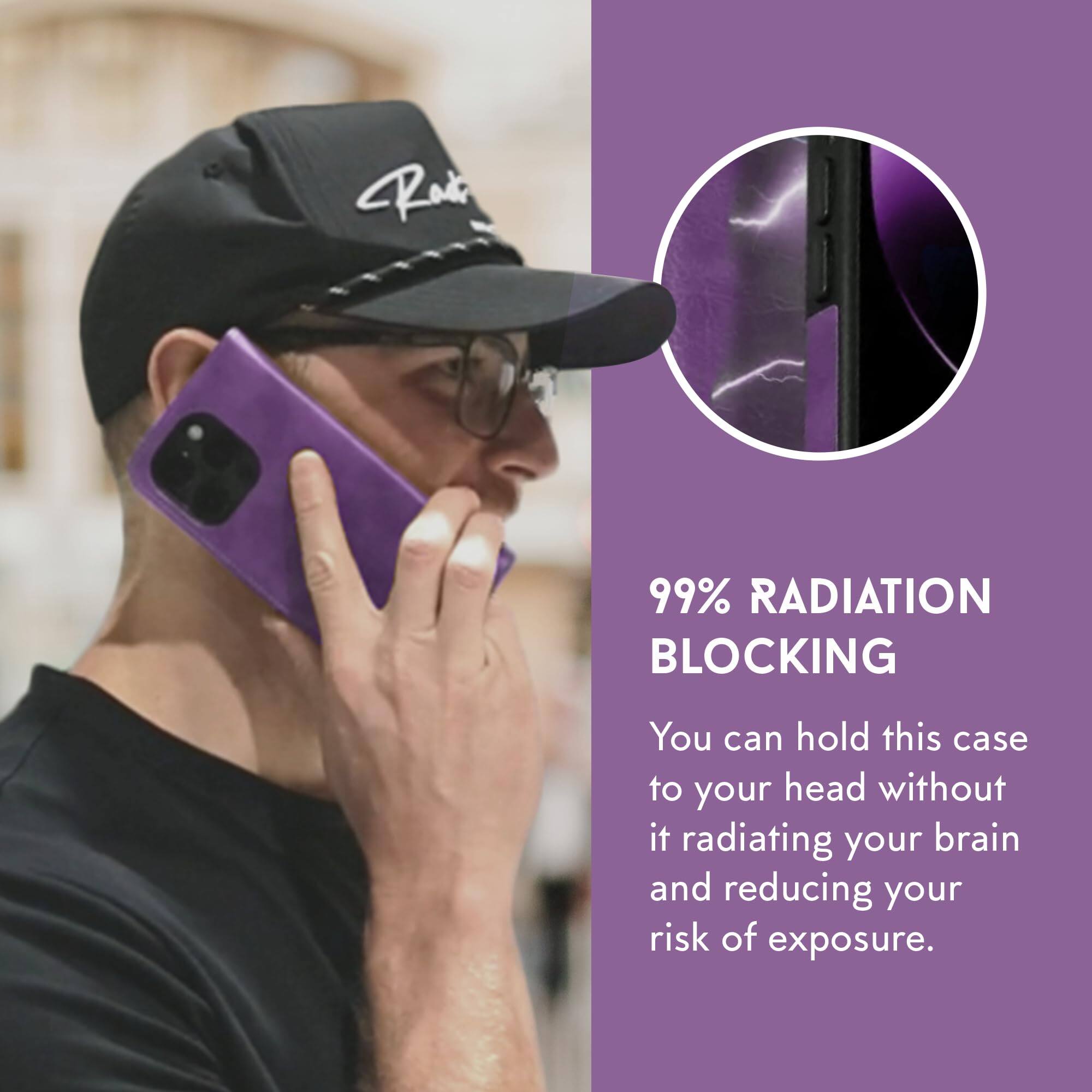 CRoi 99% RADIATION BLOCKING
You can hold this case to your head without it radiating your brain and reducing your risk of exposure.