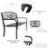 - Sturdy cast iron structure
- Sturdy strong fixed bolts
- Decorative yet functional backrest
- Smooth curved solid wood slats seat and round-edged armrest