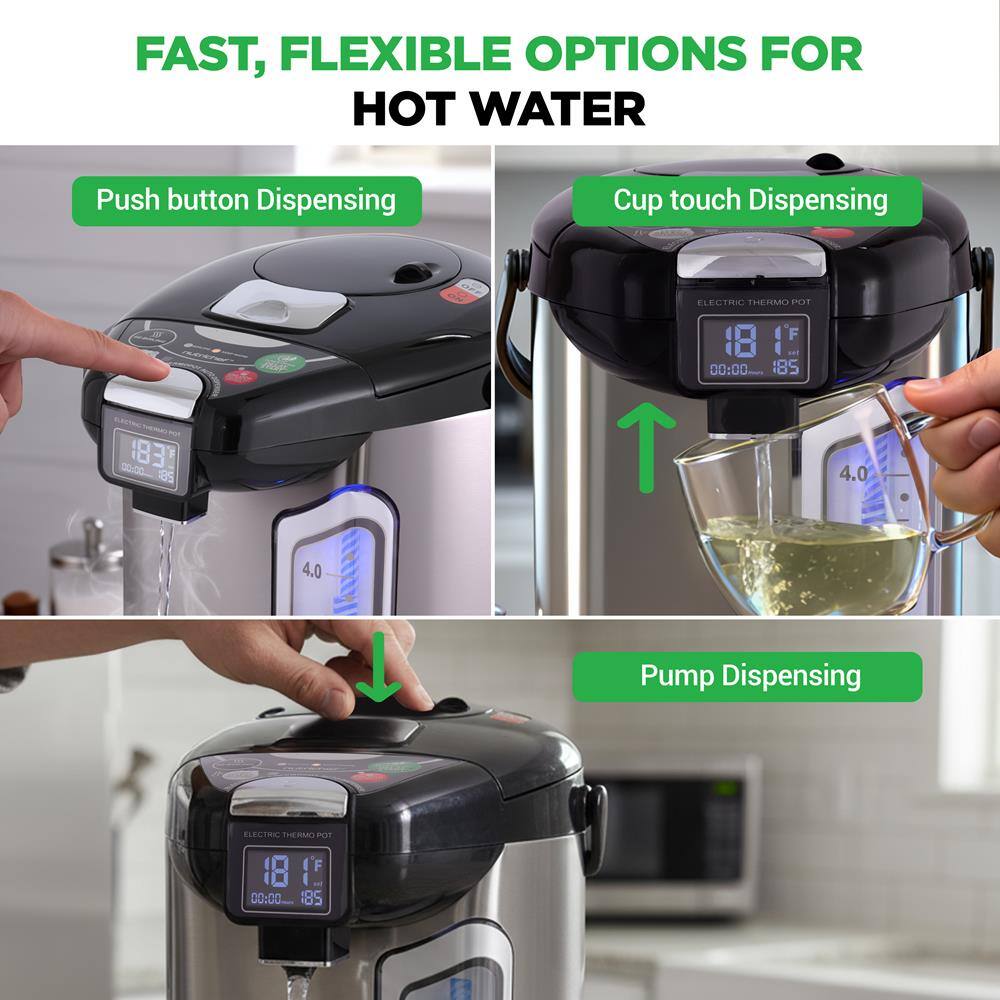 FAST, FLEXIBLE OPTIONS FOR HOT WATER

Push button Dispensing

Cup touch Dispensing

Pump Dispensing