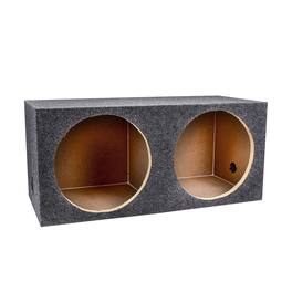 QPower - Q Power 2 Hole 15" Heavy Duty Subwoofer Enclosure, Universal Fit Sealed Sub Box - Gray