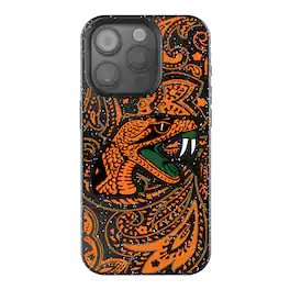 Keyscaper - NCAA - Florida A&M Rattlers Paisley Bling iPhone Case - 14 - Black